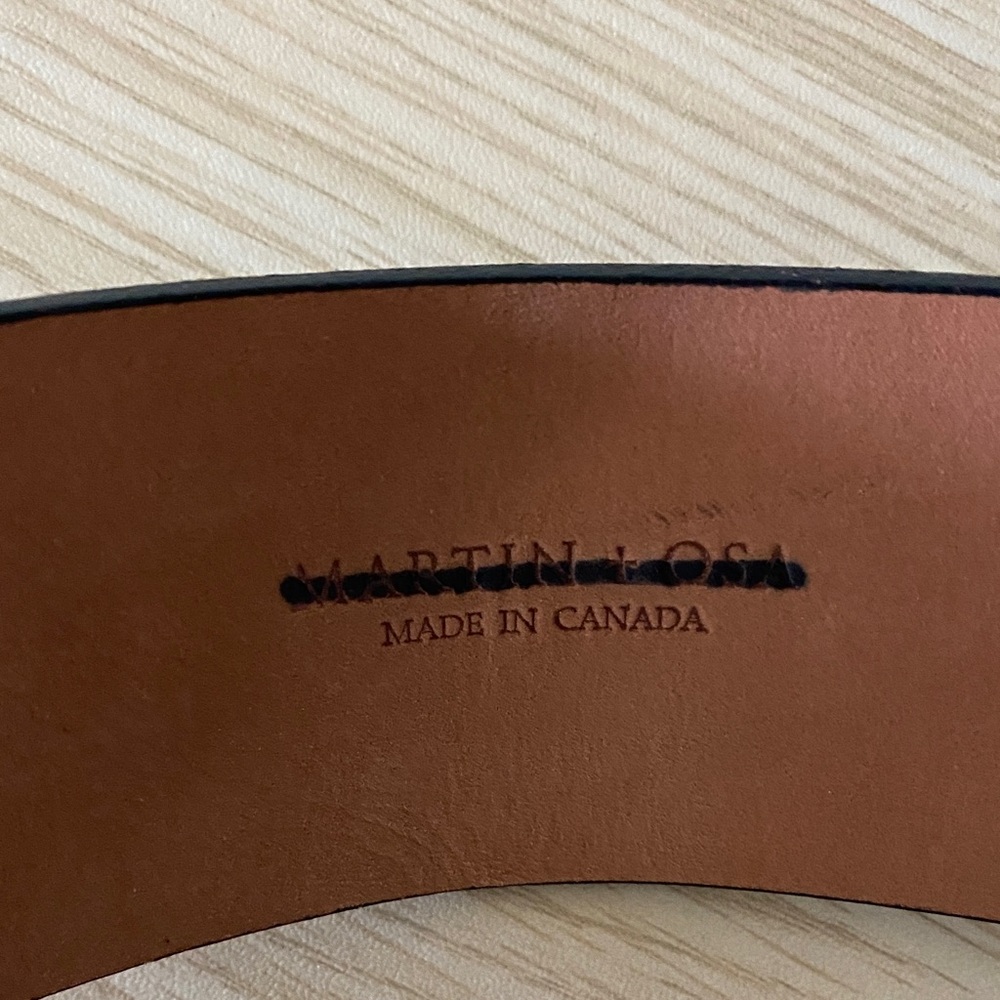 Martin + Osa Genuine Black Leather Wide Waist Belt - Minimalist Silver Buckle - Picture 3 of 10